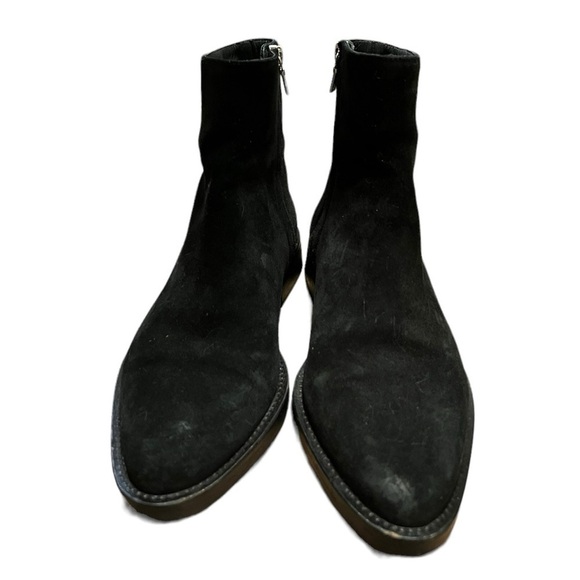 Jack Erwin black suede side zipper ankle boots - Picture 2 of 9